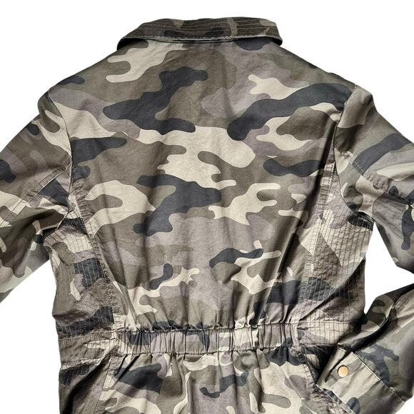 Camo Green‎ Military Jacket Women Medium Army Lightweight Utility Cotton Grunge - Picture 10 of 14